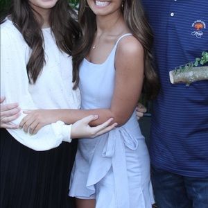 Blue tie dress from Princess Polly